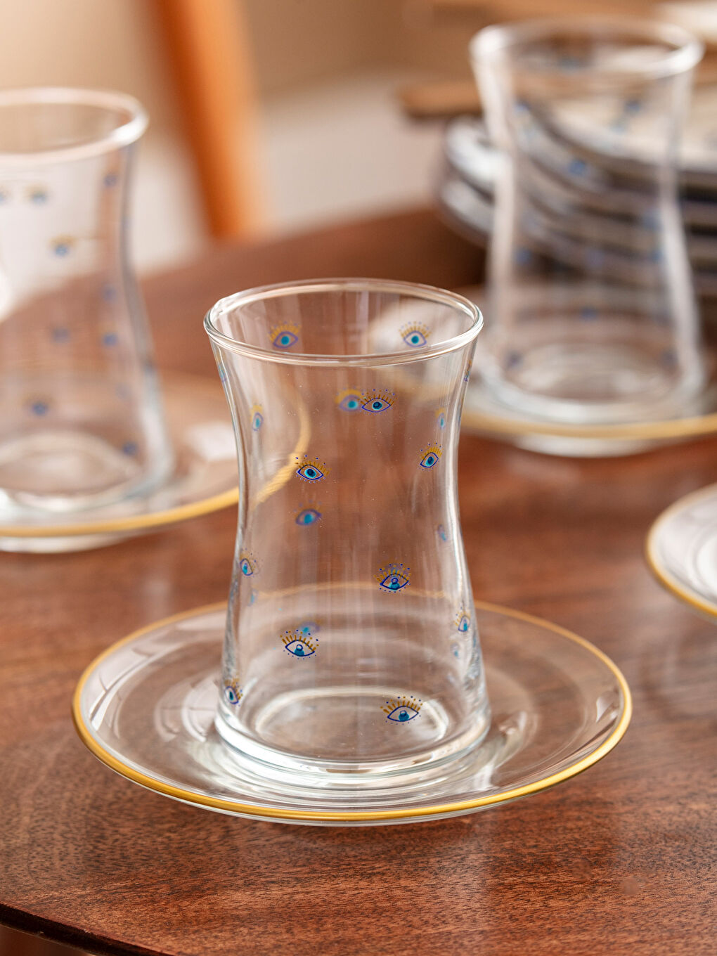 Mavi 4 Kişilik Çay Bardağı Seti 132 ml-3