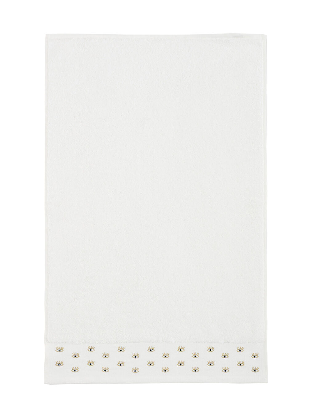 Ekru Pamuklu Göz Nakışlı Yüz Havlusu 50x80 cm-4