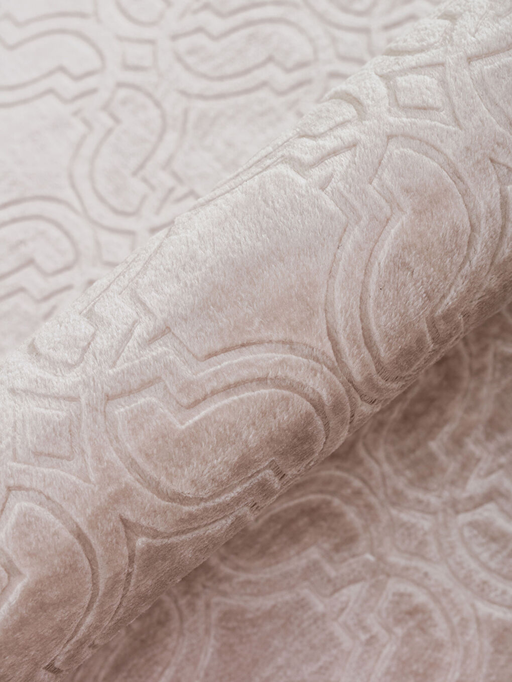 Bej Desenli Püsküllü Halı 80x150 cm-2