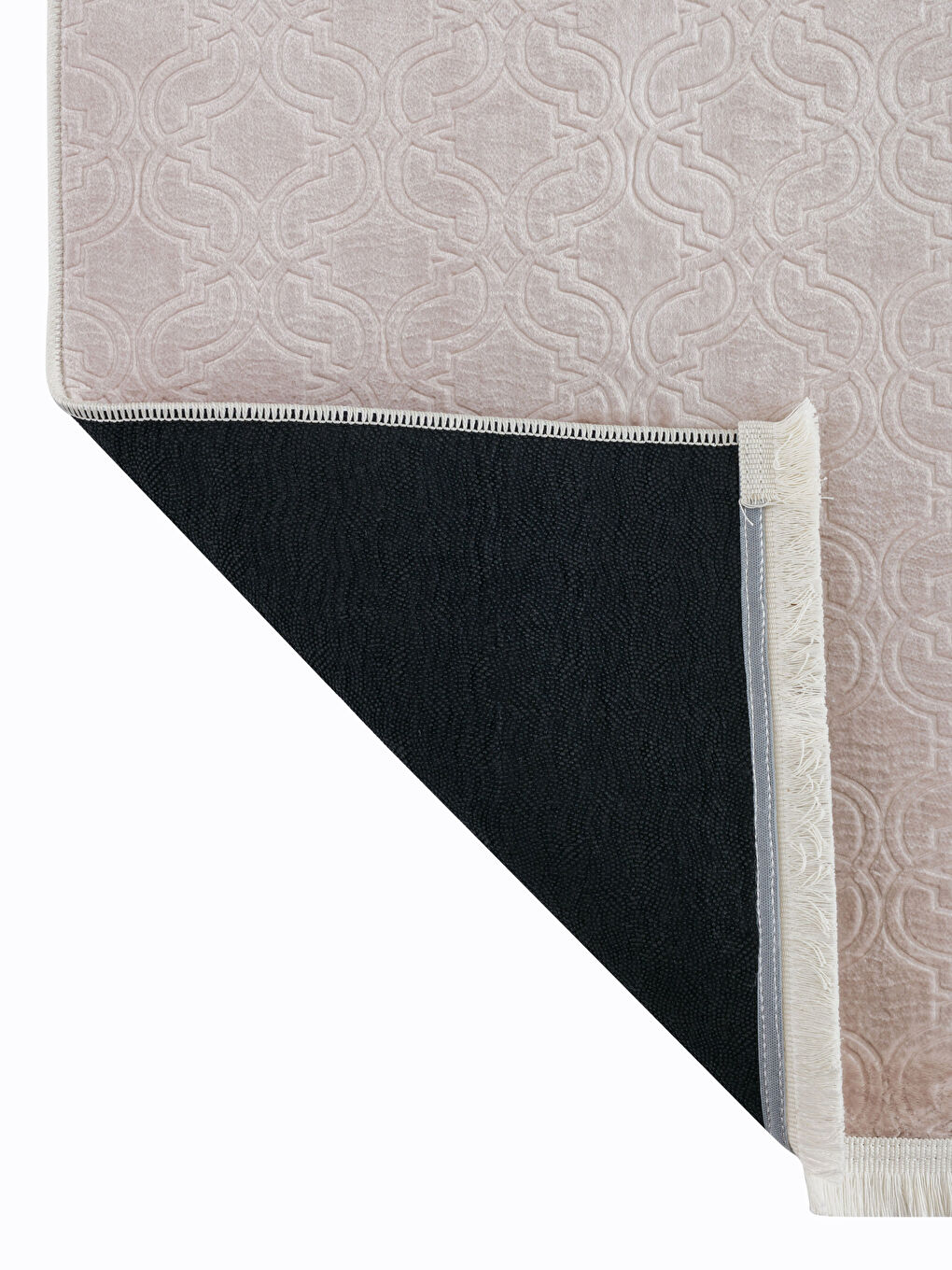 Bej Desenli Püsküllü Halı 80x150 cm-3