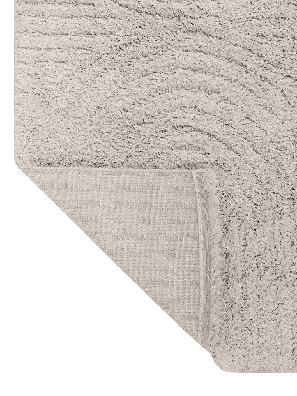 Beyaz Kedinden Desenli Saçaklı Halı 70x150 cm-3