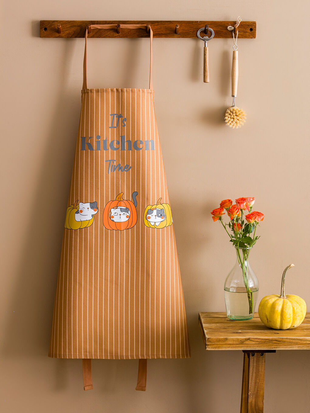 Kedi Baskılı Mutfak Önlüğü