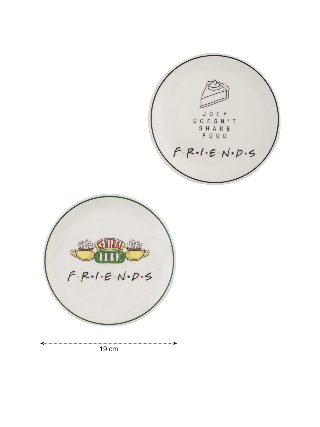 Friends Printed Ceramic Cake Plate Set of 4-4