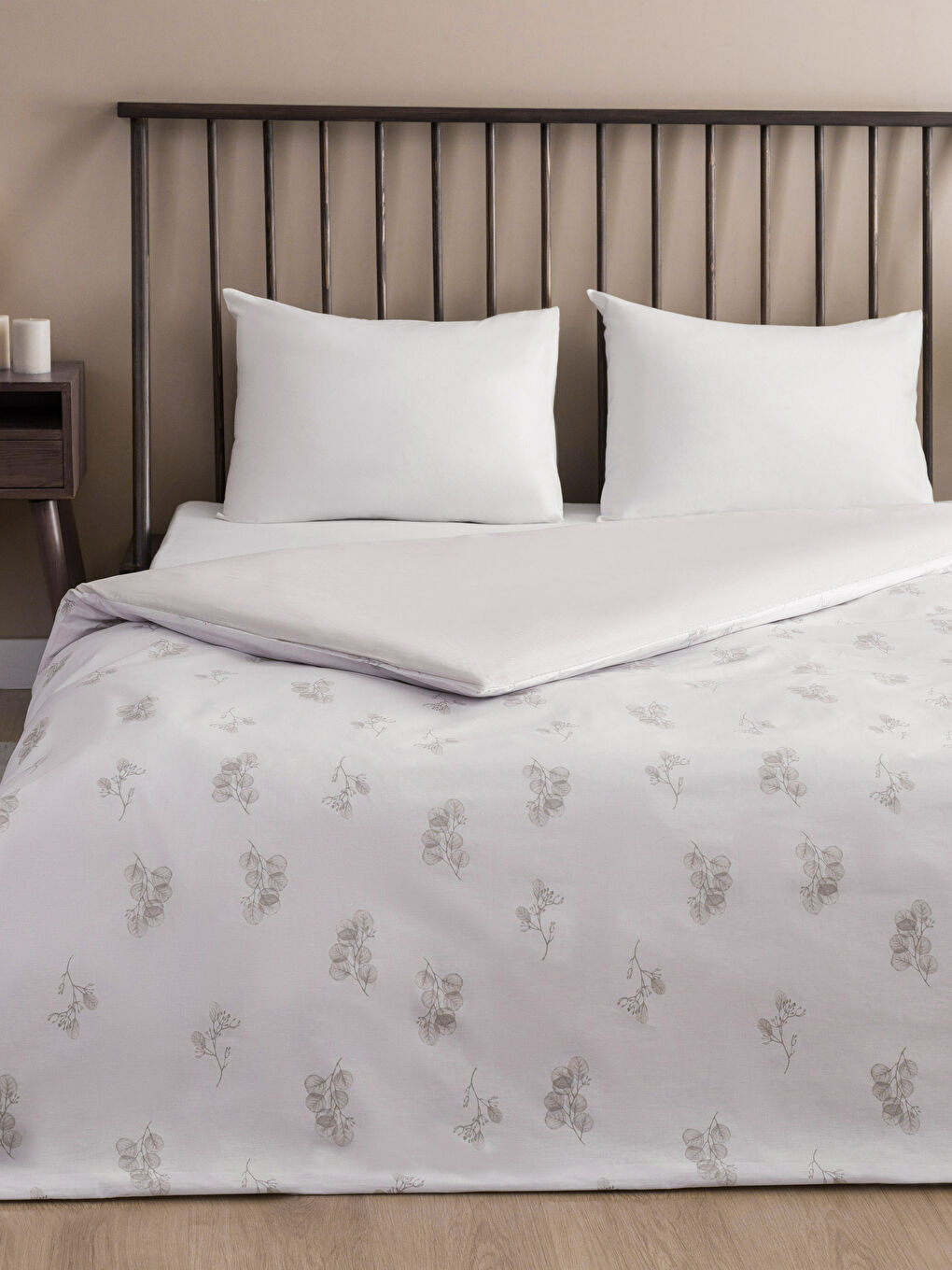 Leaf Patterned Double Duvet Cover 200x220 Cm