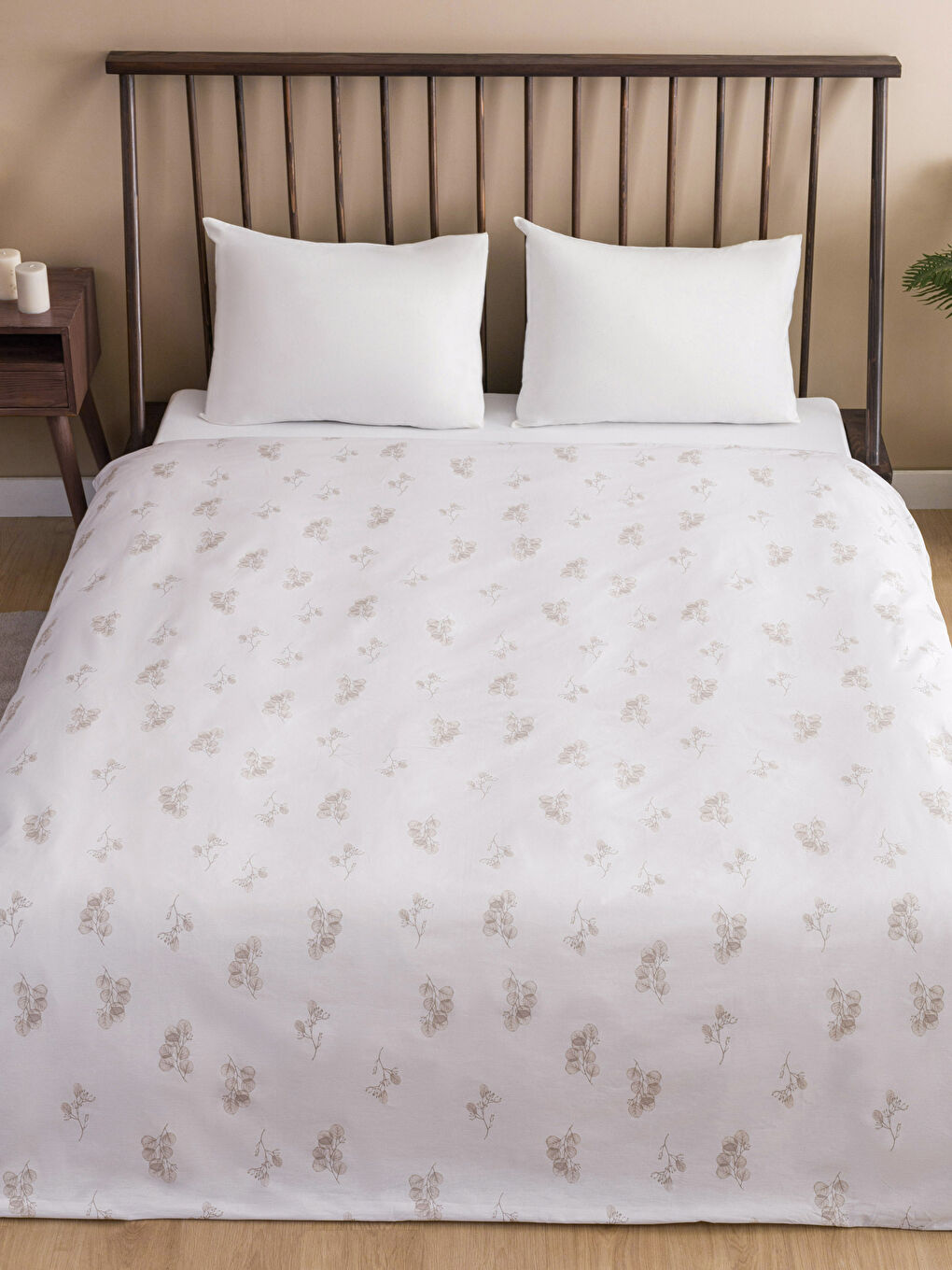 Leaf Patterned Double Duvet Cover 200x220 Cm-1