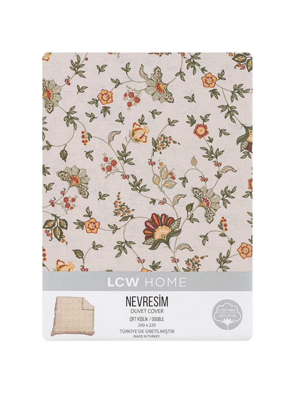 Karışık Çiçek Desenli Pamuklu Çift Kişilik Nevresim-4