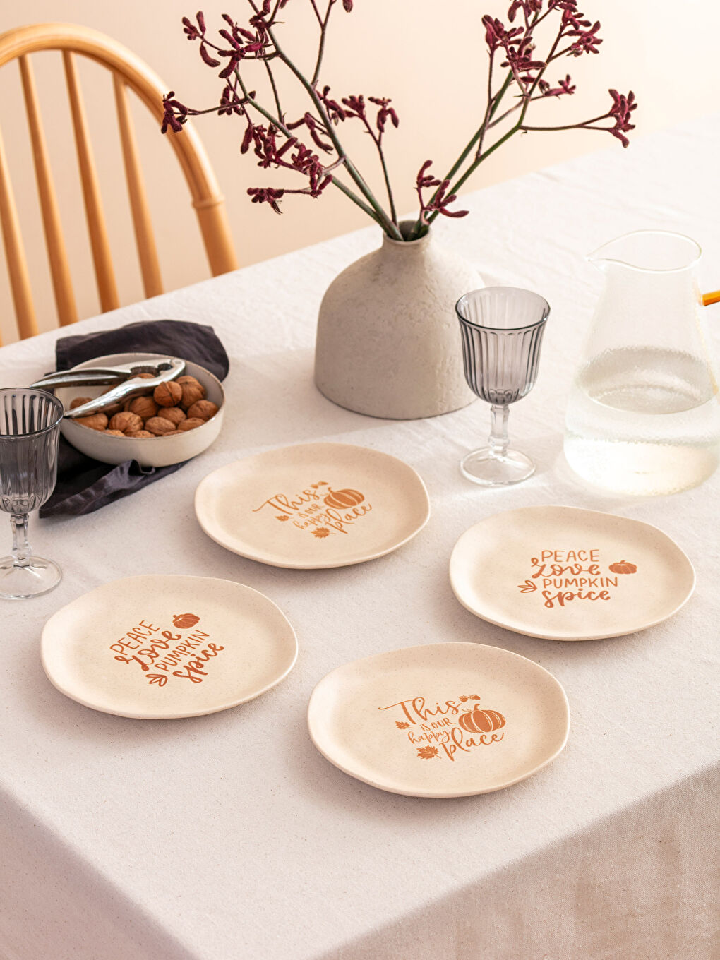 LCW HOME Printed Ceramic Cake Plate Set of 4 -W3FY25Z8-LSN