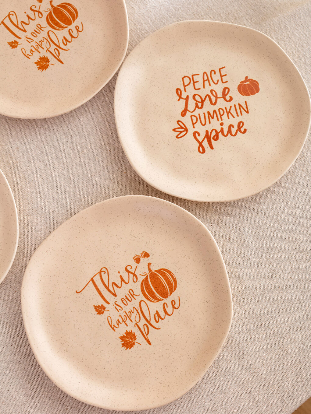 LCW HOME Printed Ceramic Cake Plate Set of 4 -W3FY25Z8-LSN