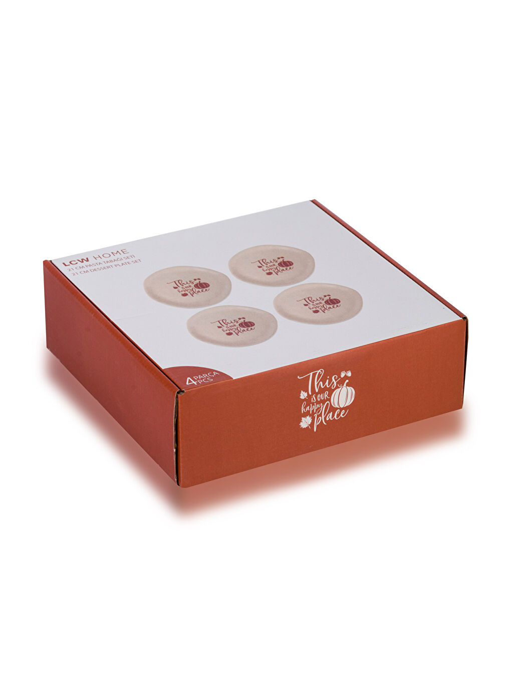 LCW HOME Printed Ceramic Cake Plate Set of 4 -W3FY25Z8-LSN