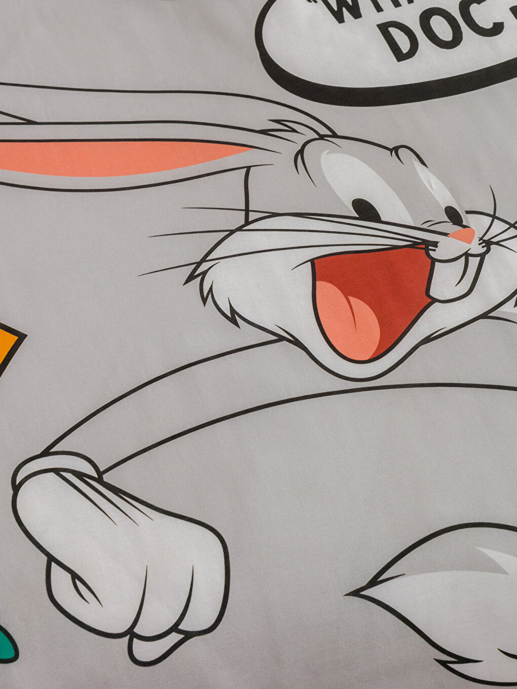 Karışık Bugs Bunny Baskılı Pamuklu Tek Kişilik Nevresim-2