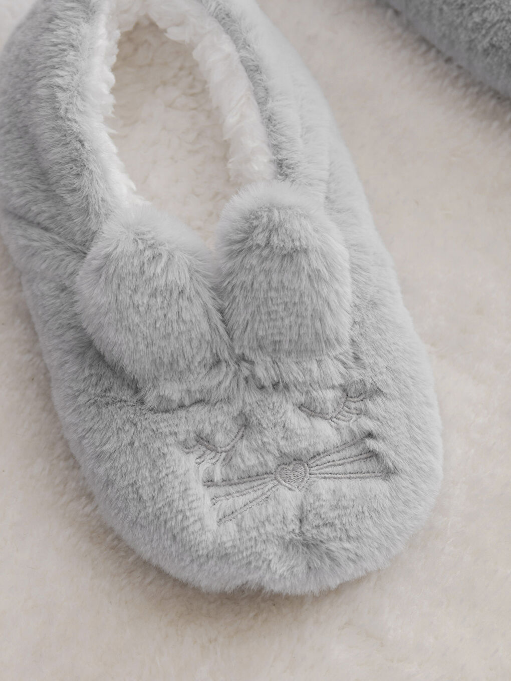 Pantoufles Peluche Femme Motif Lapin-2