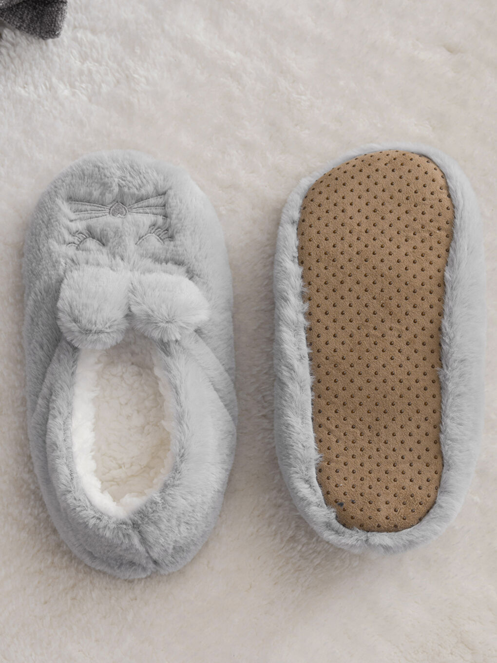 Pantoufles Peluche Femme Motif Lapin-3