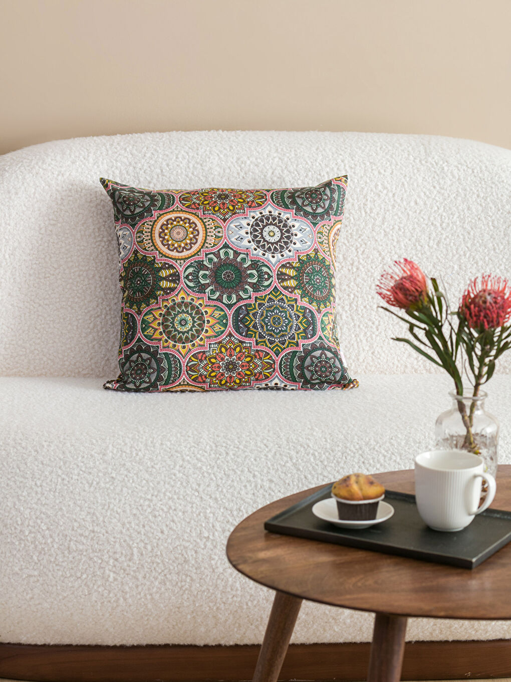 Gemustertes Gefülltes Kissen 45x45 Cm