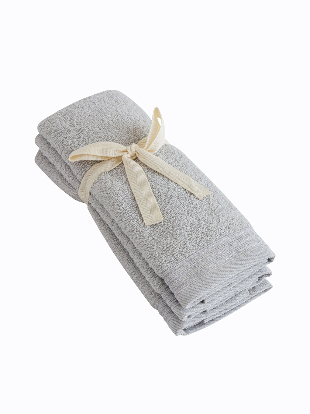 Gri Nakışlı Pamuklu El Havlusu 3'lü 30x50 cm-4