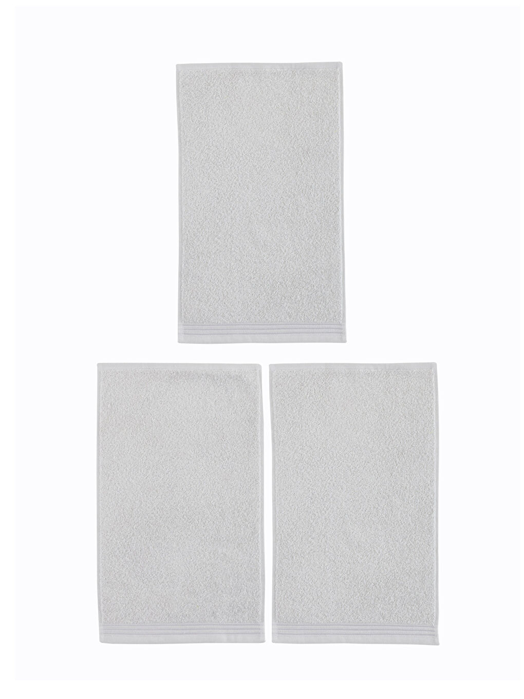 Gri Nakışlı Pamuklu El Havlusu 3'lü 30x50 cm-5