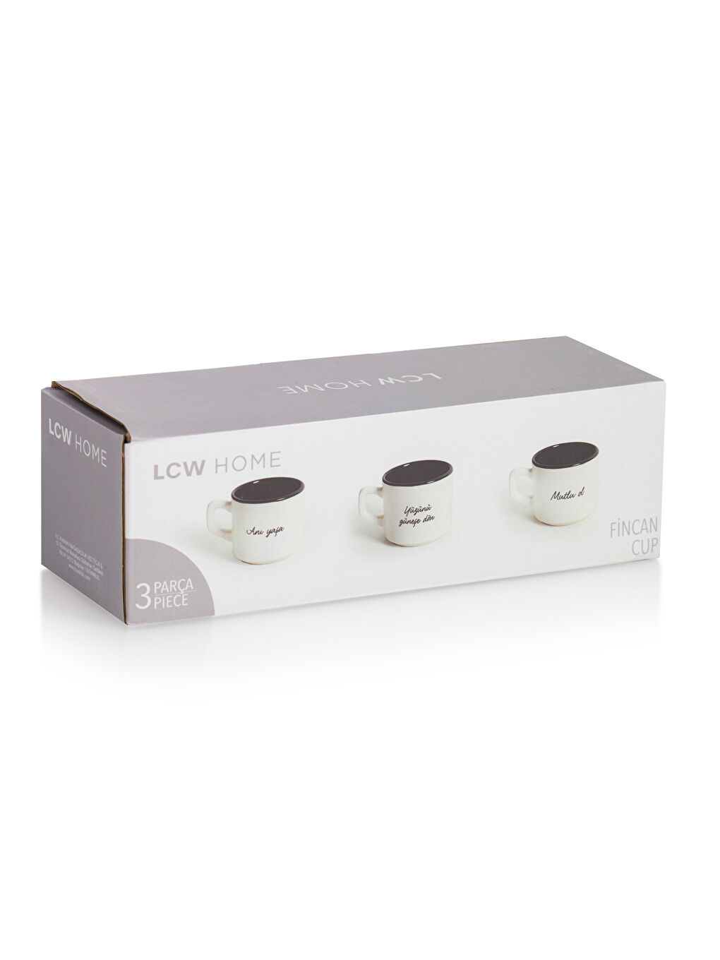 LCW HOME Siyah Seramik Kupa Seti 3'lü 184 ml - 2
