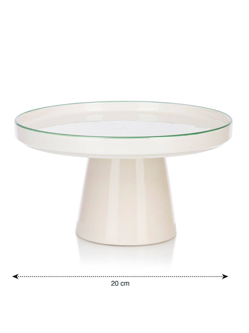 Yeşil Seramik Ayaklı Sunumluk 20 cm-3