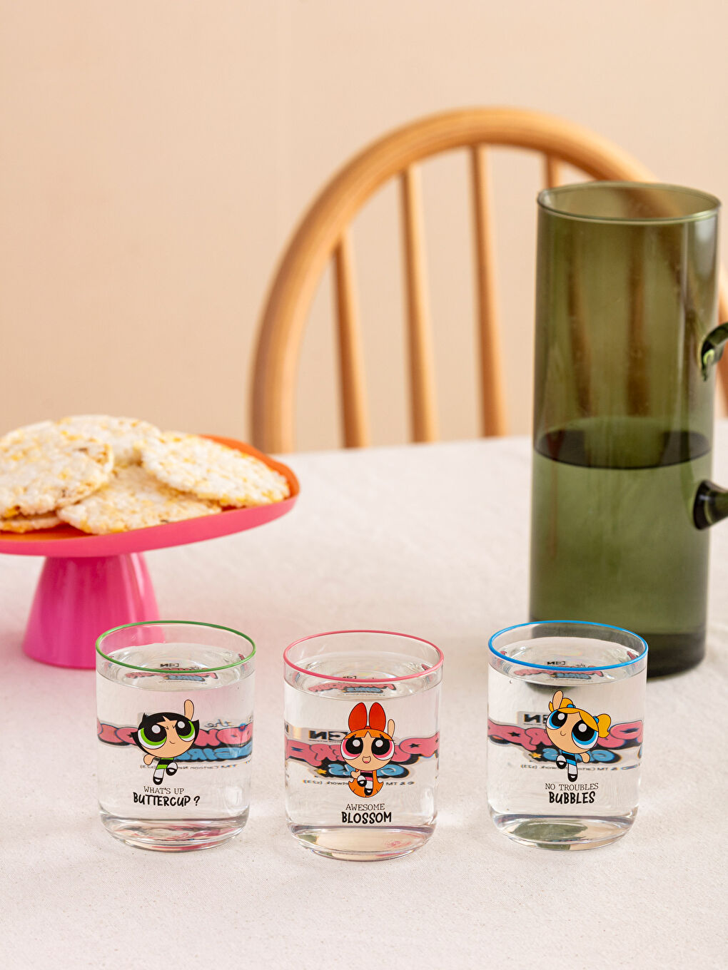 Lcw Home Verre à soda imprimé Les Super-Filles Lot de 3 pièces 350 ml -W3G487Z8-F9C