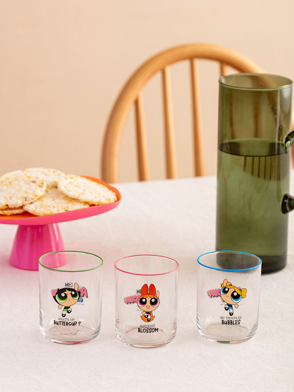 Lcw Home Verre à soda imprimé Les Super-Filles Lot de 3 pièces 350 ml -W3G487Z8-F9C