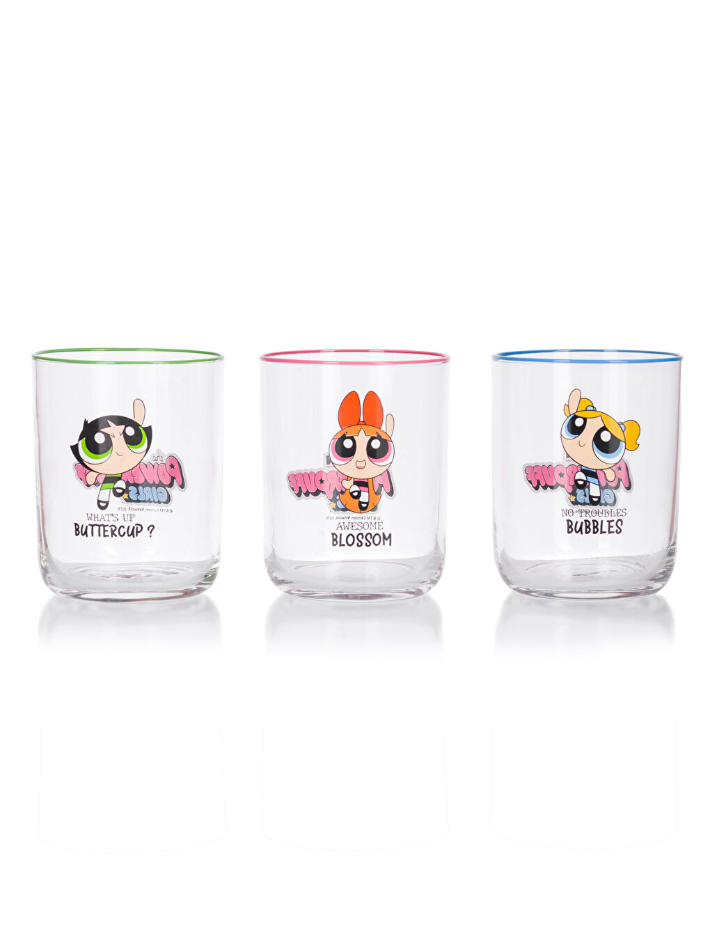 Lcw Home Verre à soda imprimé Les Super-Filles Lot de 3 pièces 350 ml -W3G487Z8-F9C