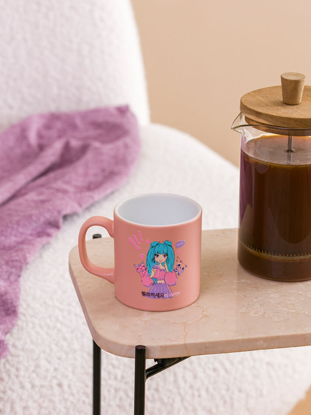 Karışık Anime Baskılı Seramik Kupa 320 ml-1