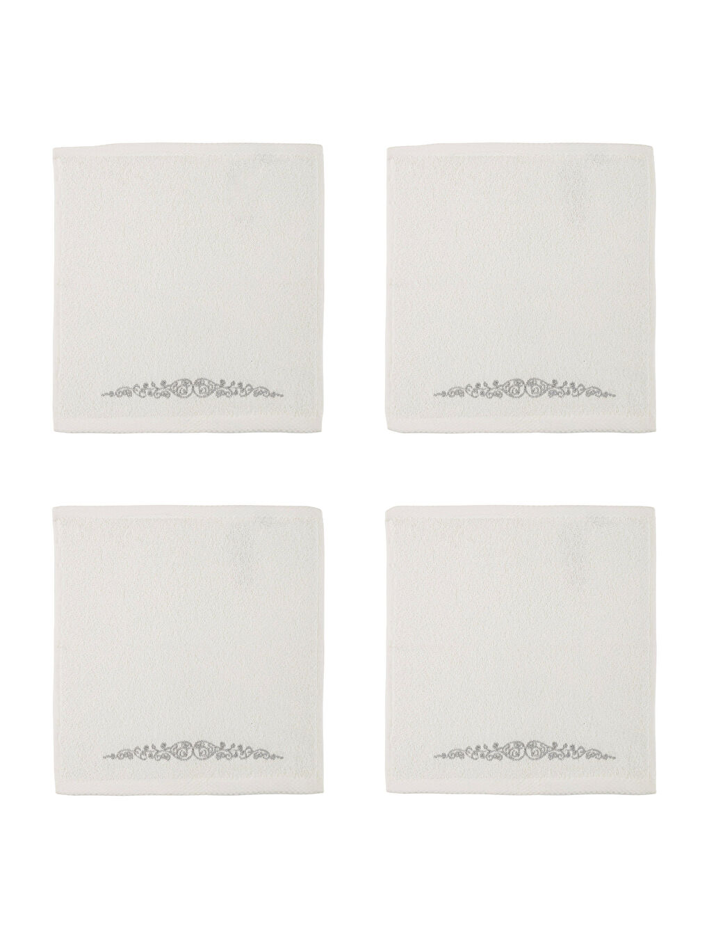 Ekru Pamuklu El Havlusu 4'lü 30x30 cm-4