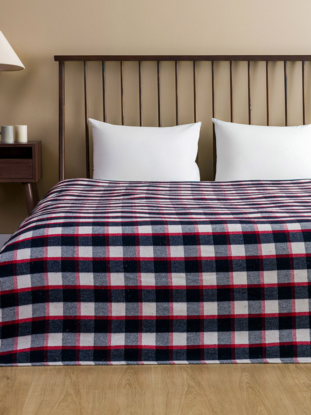 LCW ECO Plaid Patterned King Size Blanket -W3G628Z8-F9C