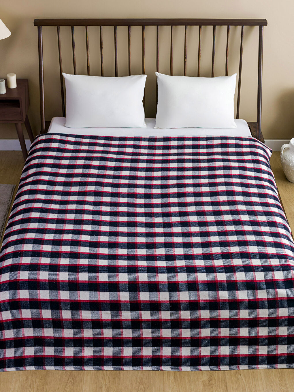 LCW ECO Plaid Patterned King Size Blanket -W3G628Z8-F9C
