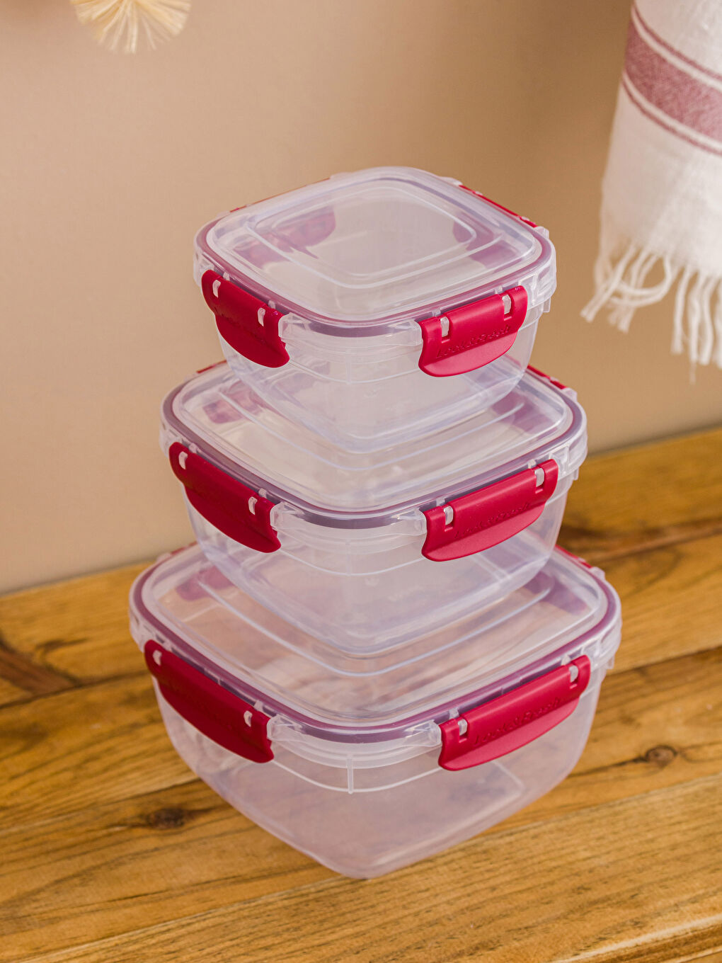 Kırmızı Saklama Kabı Seti 3'lü-1