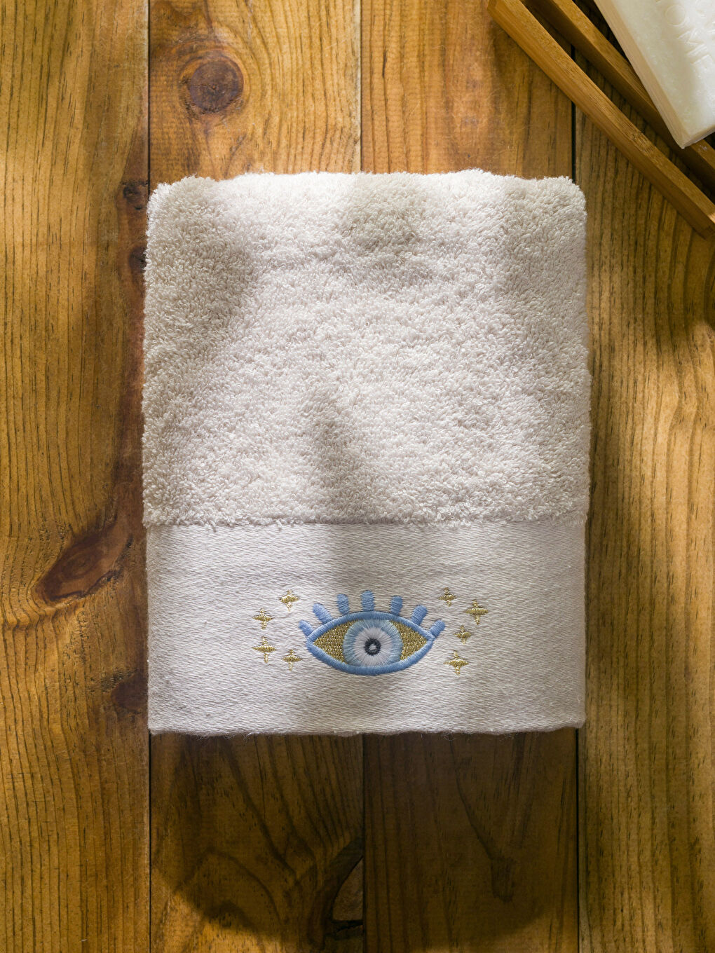 Prosop de Față Brodat cu Ochi din Bumbac 50x80 cm-2