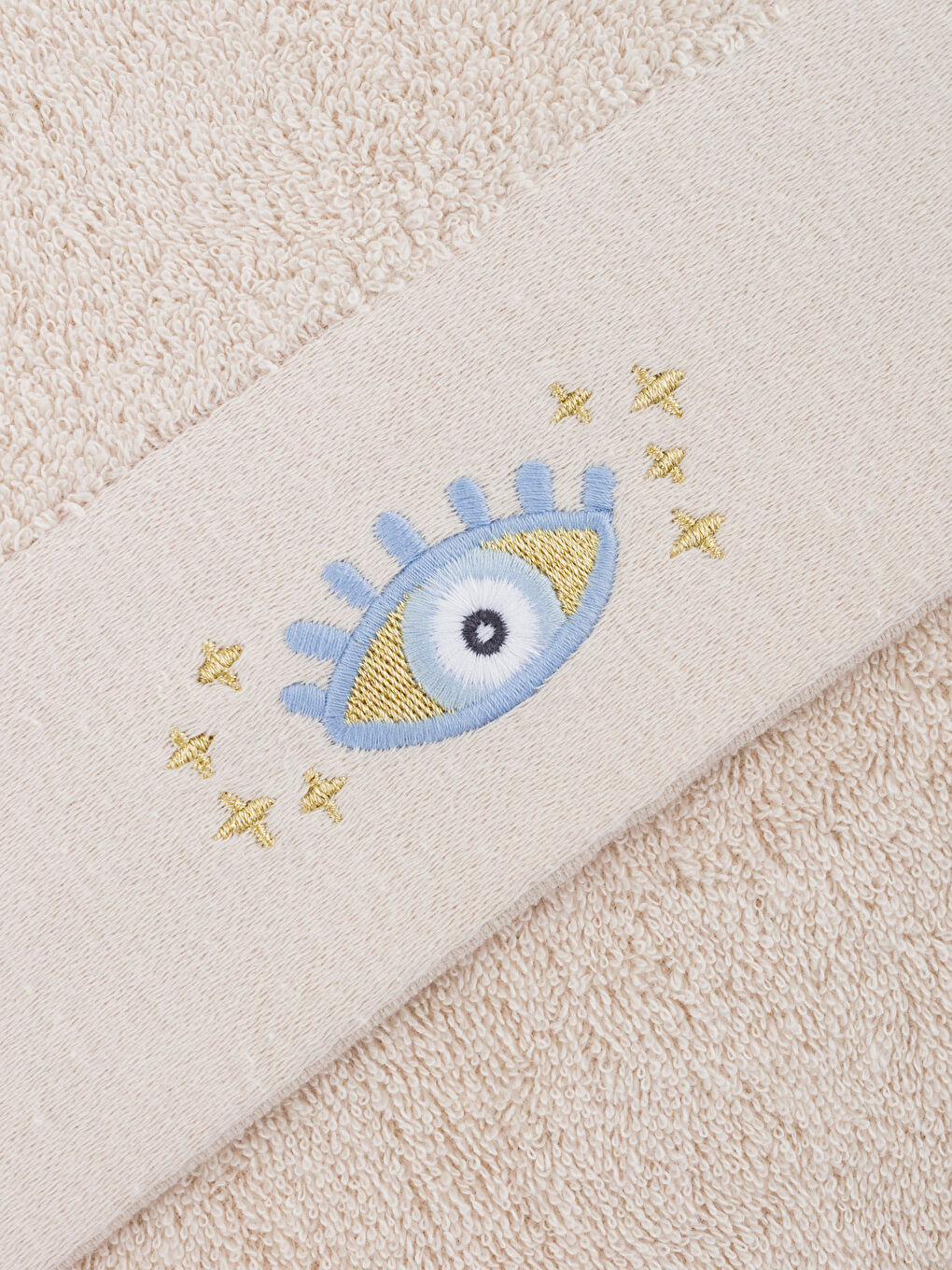 Prosop de Față Brodat cu Ochi din Bumbac 50x80 cm-3