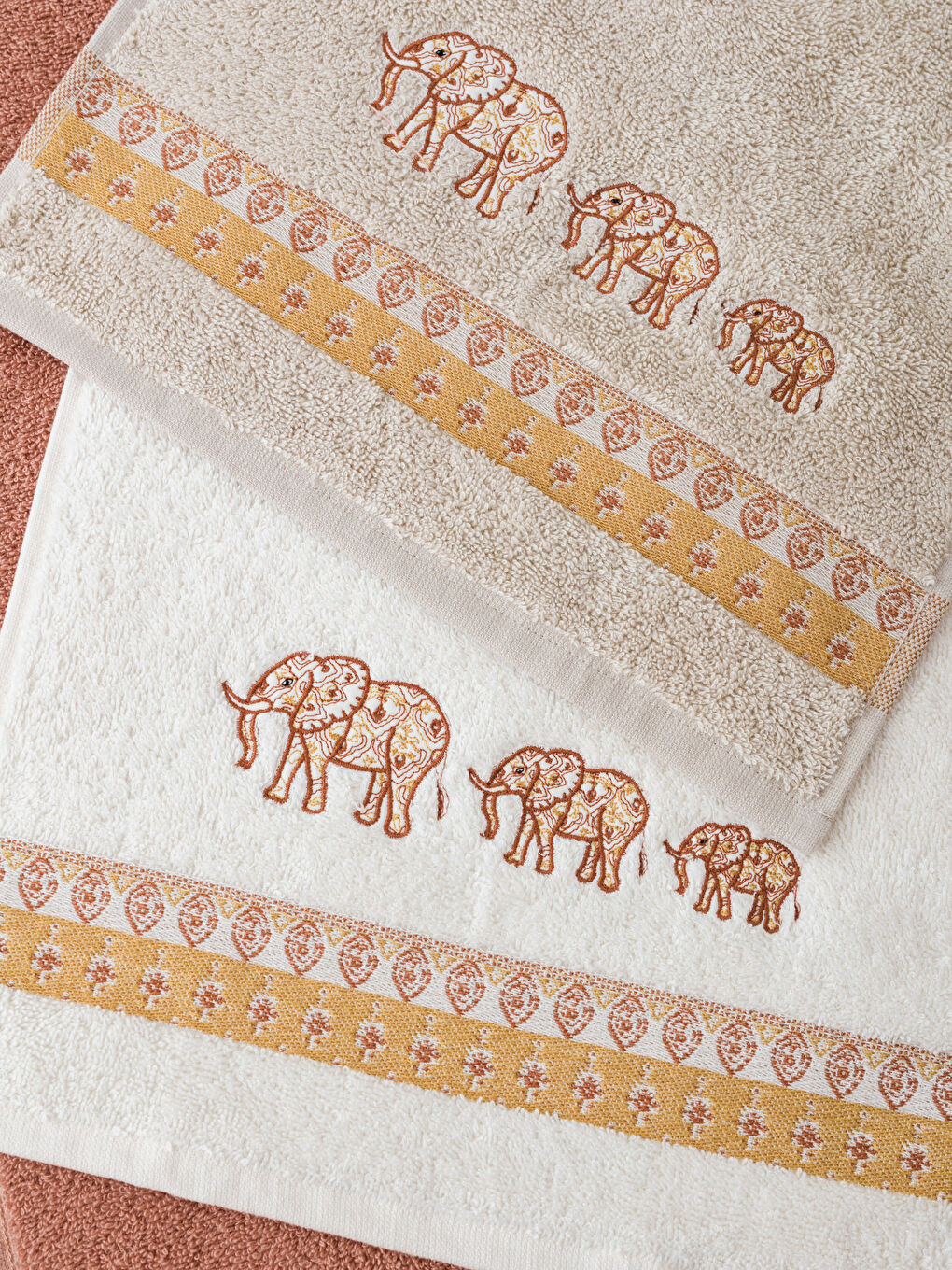 Elephant Embroidered Hand Towel 3-Piece 30x50 Cm -W3G977Z8-DF8