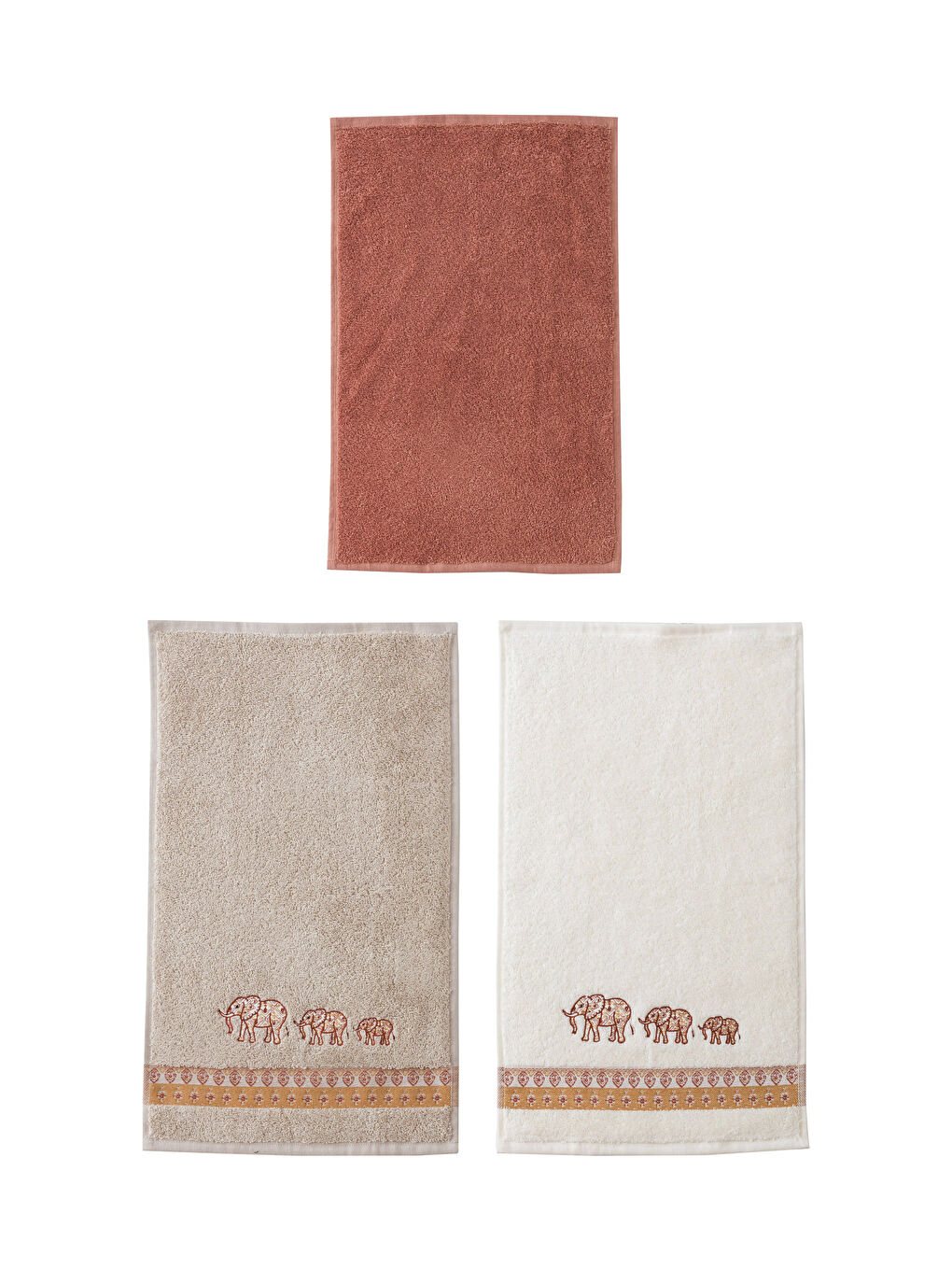 Elephant Embroidered Hand Towel 3-Piece 30x50 Cm -W3G977Z8-DF8