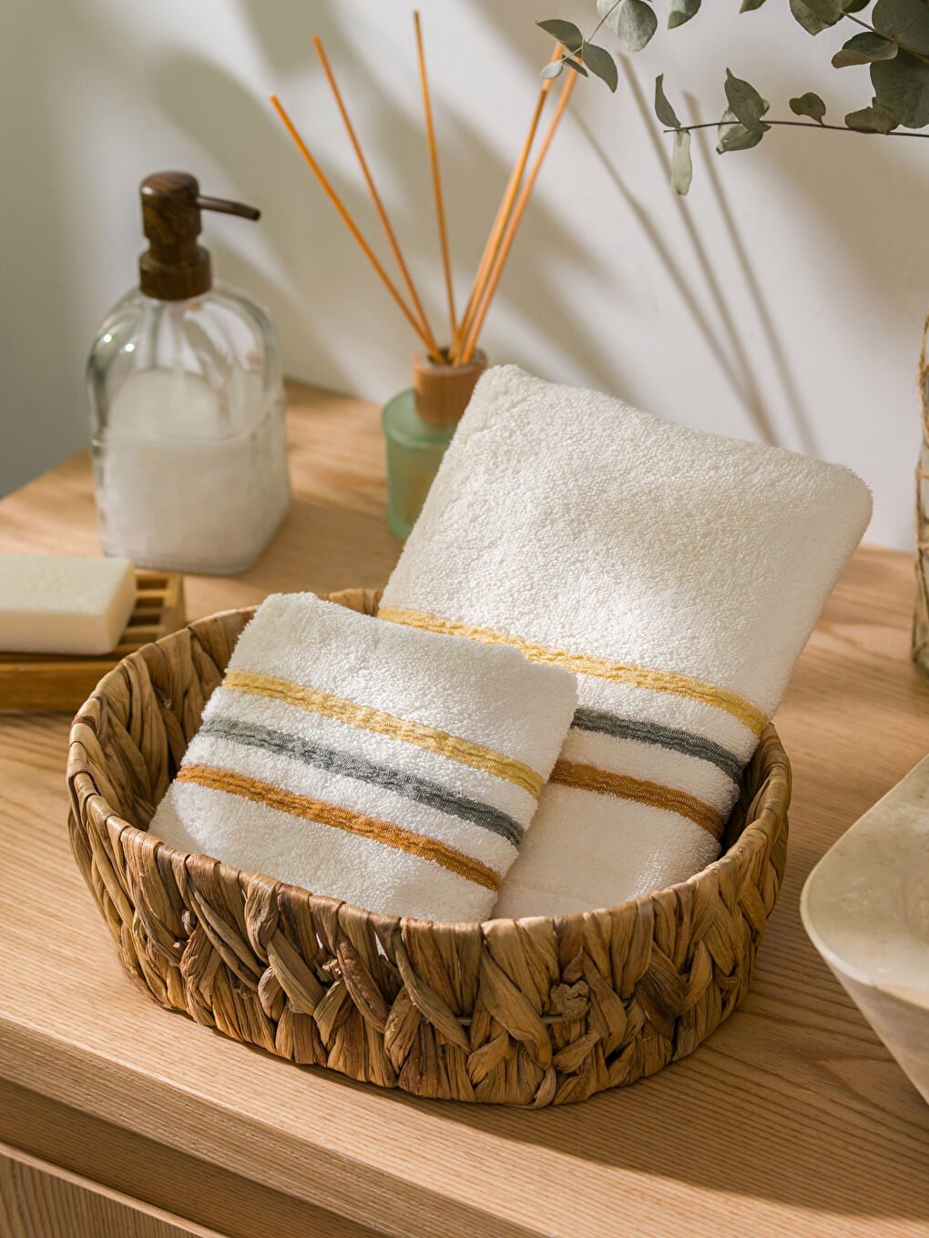 Cotton Embroidered Face Towel 2 Pack 50x80 cm