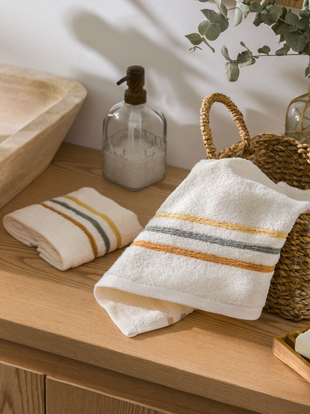 Cotton Embroidered Face Towel 2 Pack 50x80 cm-1