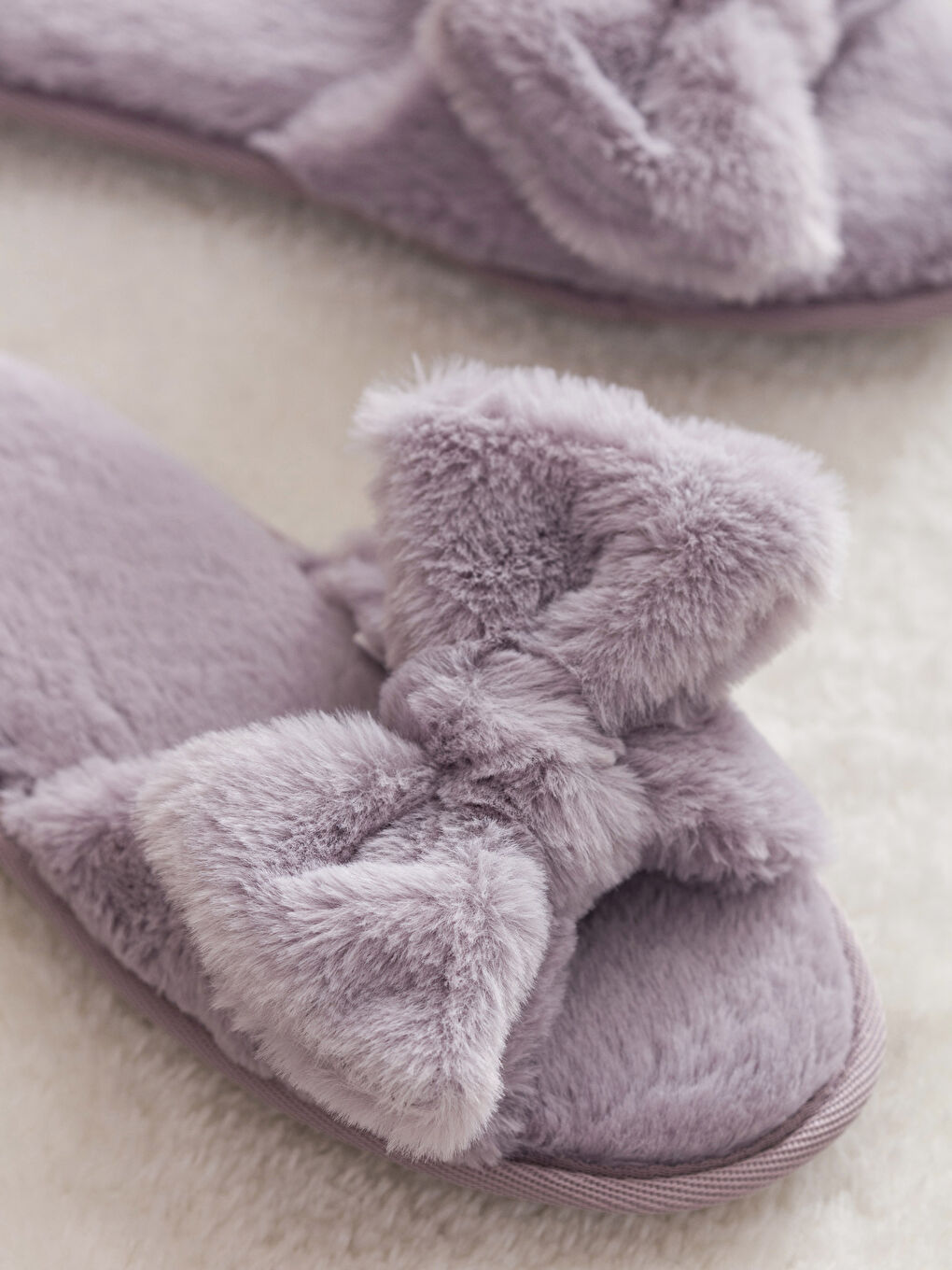 Bow Detailed Women's Home Slippers-2