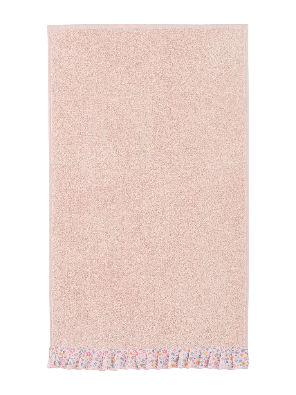 Pembe Çiçek Nakışlı Püsküllü Yüz Havlusu 50x80 cm-4