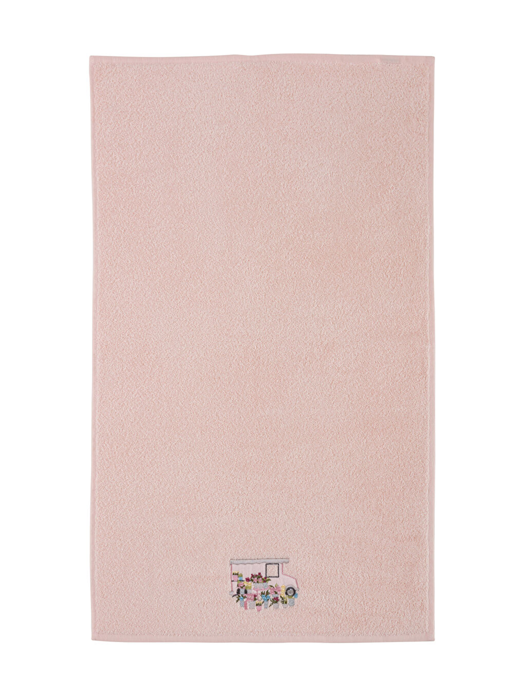 Pembe Nakışlı Pamuklu Yüz Havlusu 50x80 cm-4