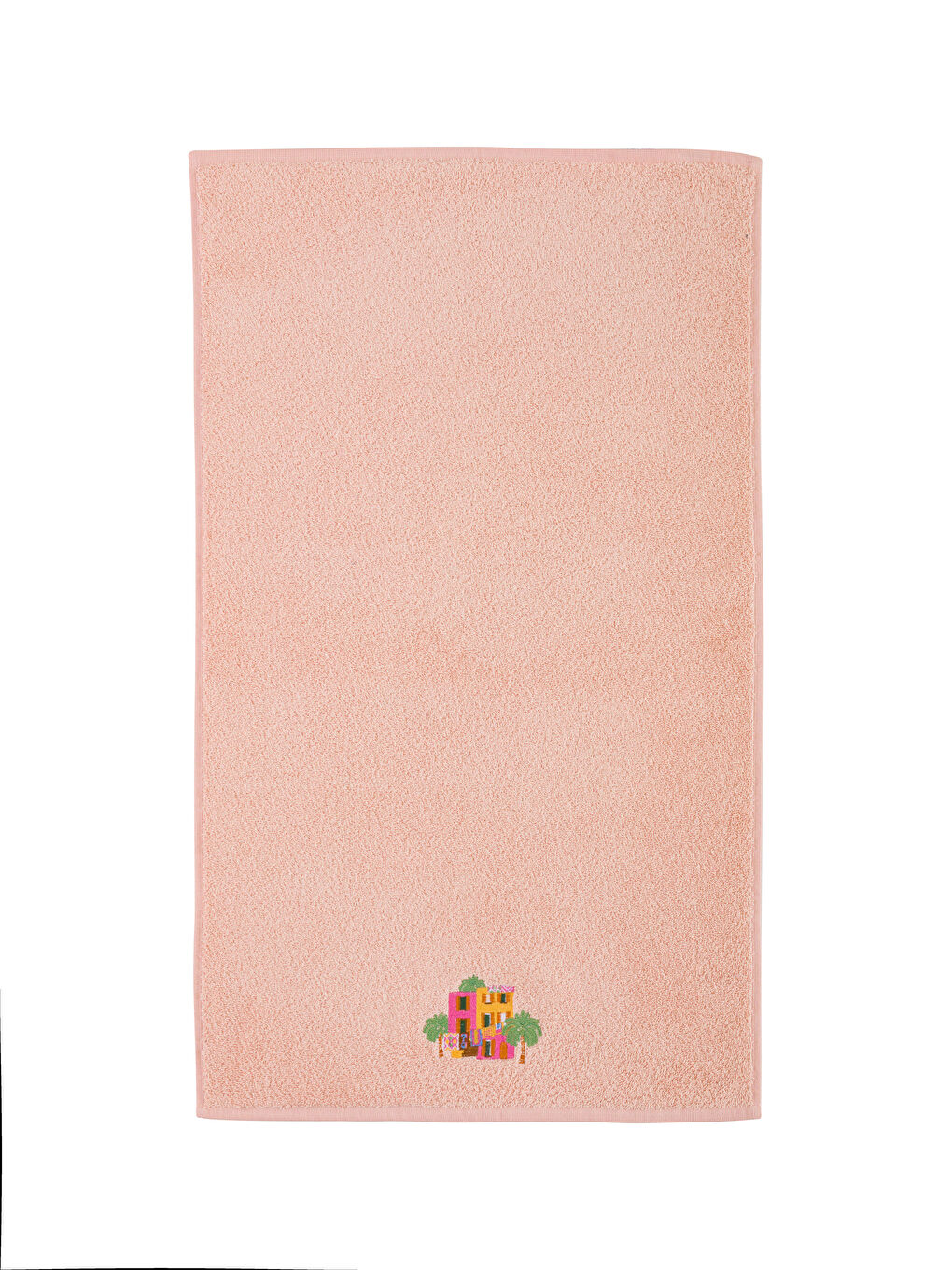 Pembe Nakışlı Pamuklu Yüz Havlusu 50x80 cm-4