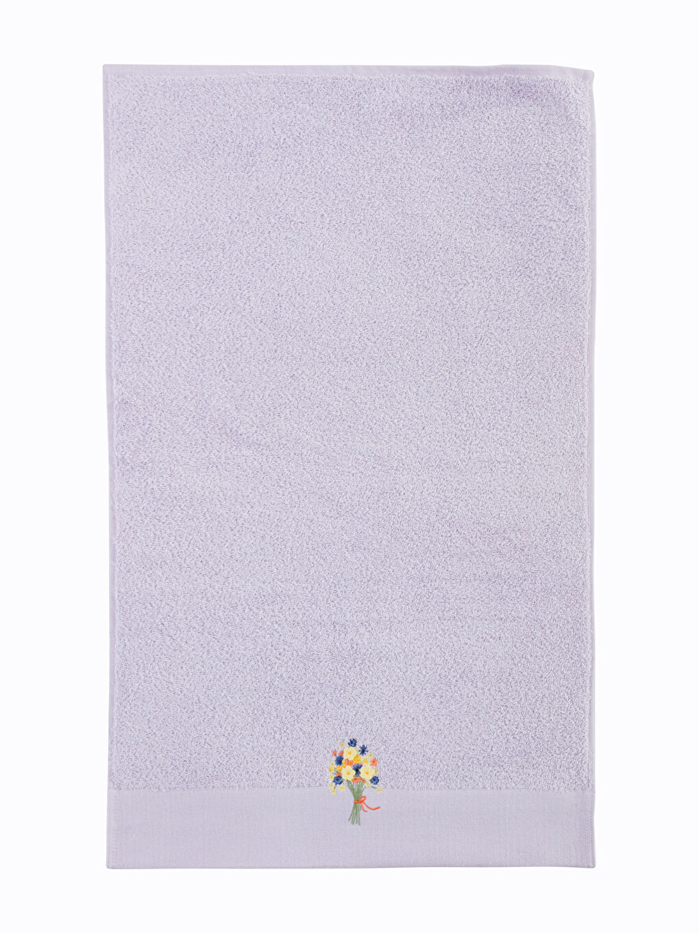 Lila Nakışlı Pamuklu Yüz Havlusu 50x80 cm-4
