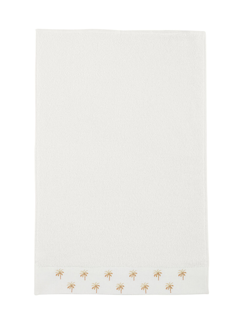 Ekru Nakışlı Pamuklu Yüz Havlusu 50x80 cm-4