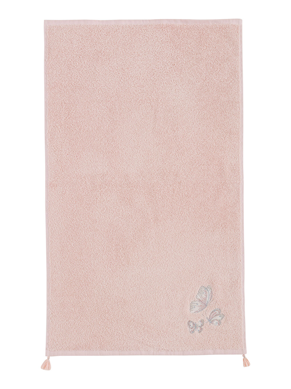 Pembe Kelebek Nakışlı Yüz Havlusu 50x80 cm-4