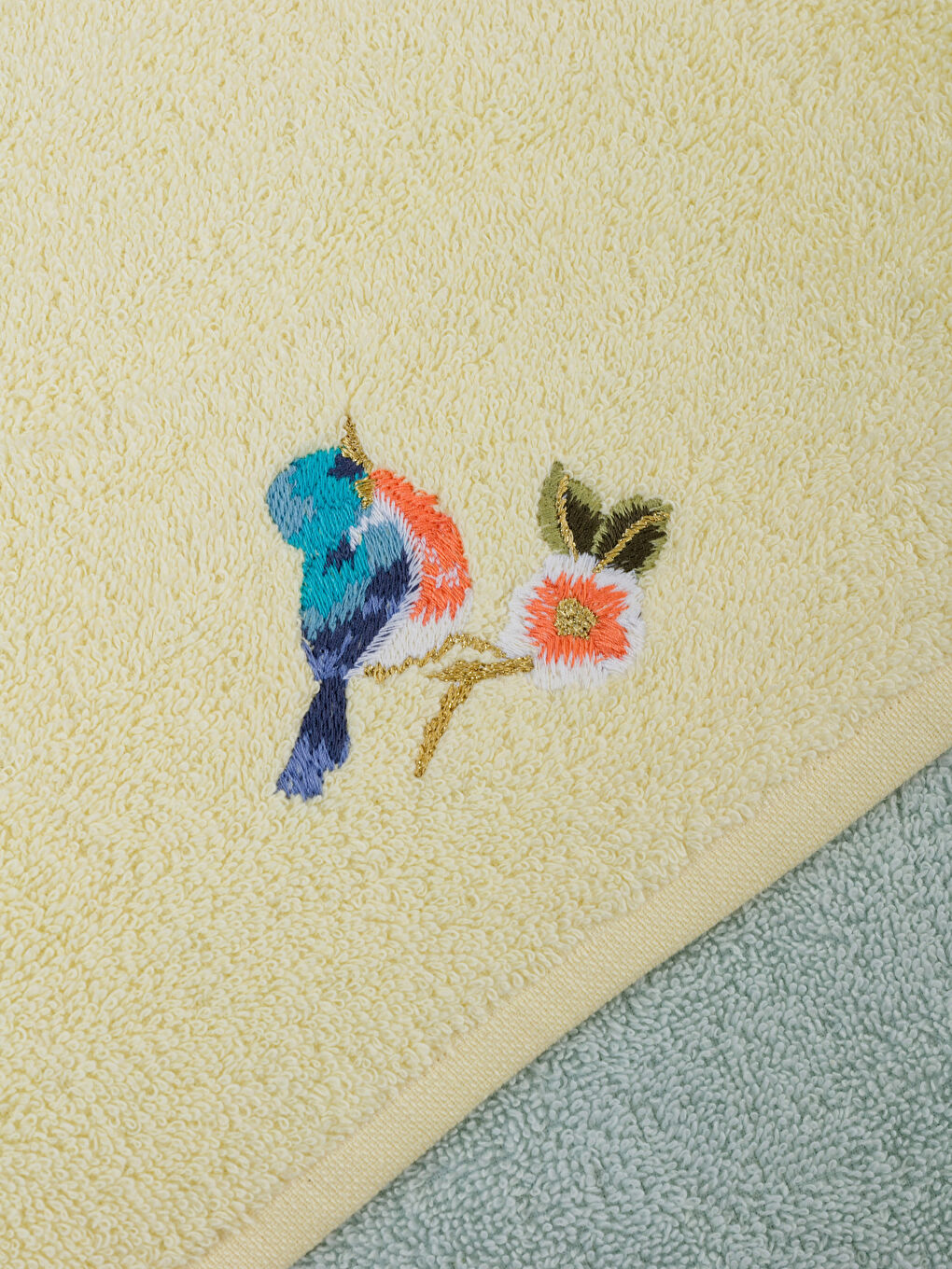 Sarı Dantel Detaylı Pamuklu El Havlusu 2'li 30x50 cm-3