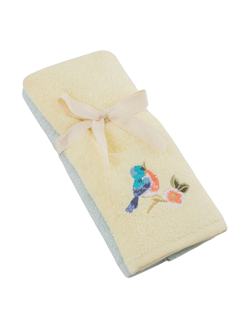 Sarı Dantel Detaylı Pamuklu El Havlusu 2'li 30x50 cm-4