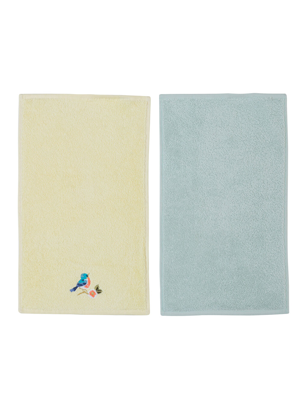 Sarı Dantel Detaylı Pamuklu El Havlusu 2'li 30x50 cm-5