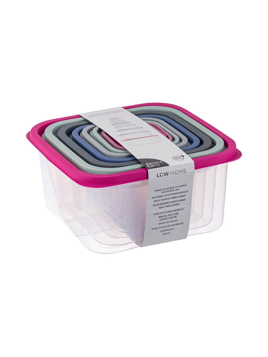 LCW HOME Storage Box Set of 8 -W3GB84Z8-F9C