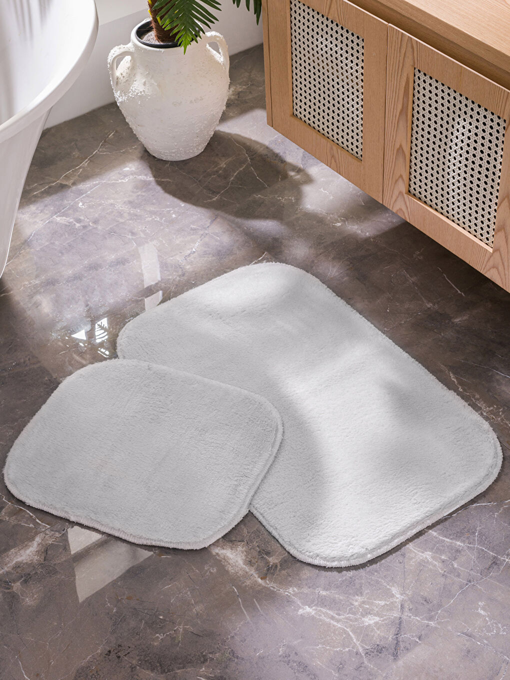 Gri Yumuşak Dokulu Banyo Paspası 2'li