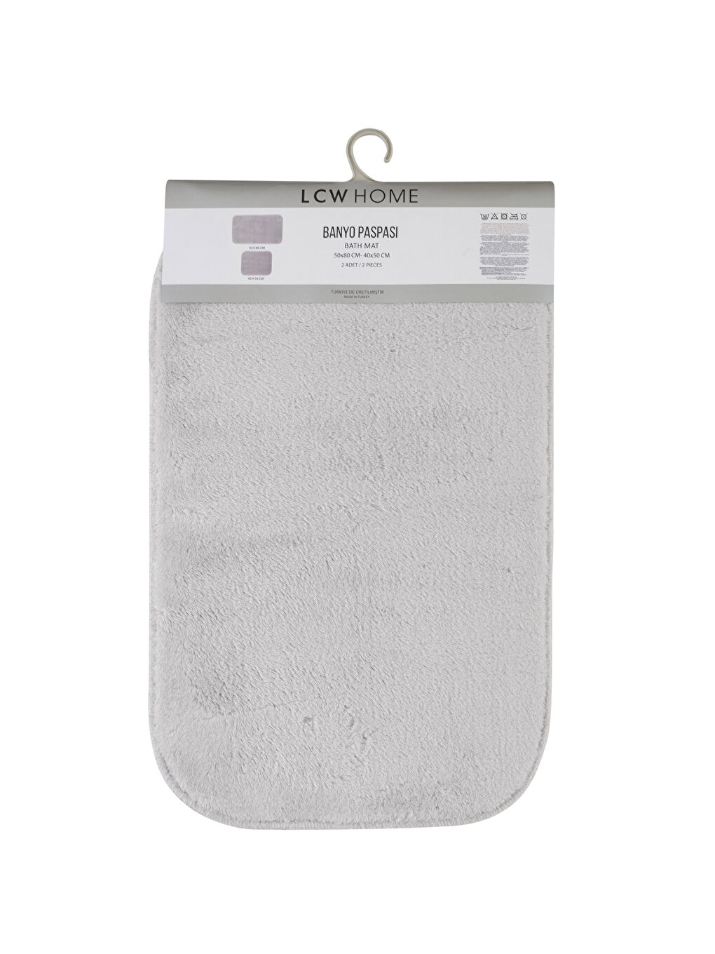 Gri Yumuşak Dokulu Banyo Paspası 2'li-4