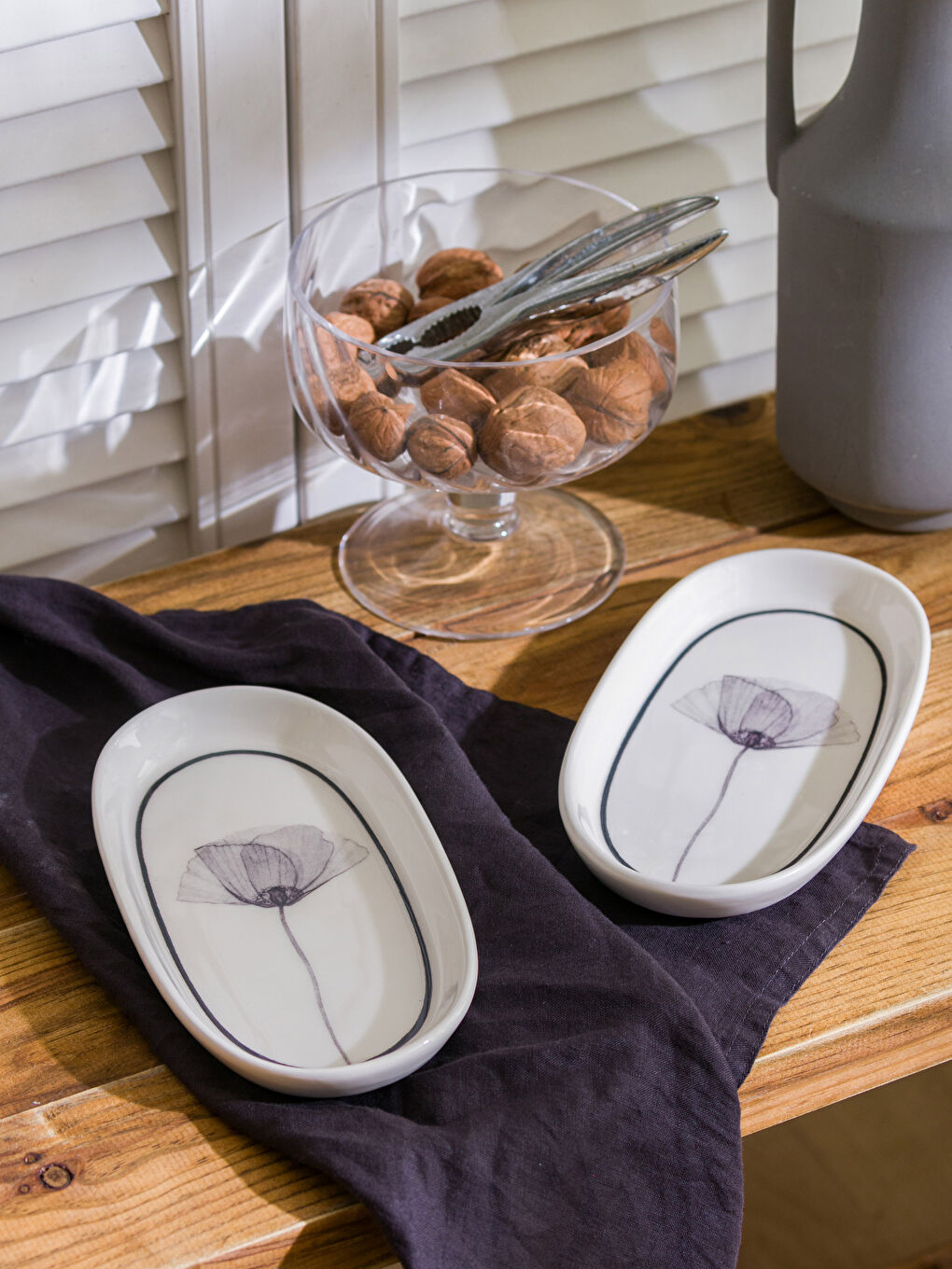 طقم صينية تقديم مطبوعة قطعتين 19 سم