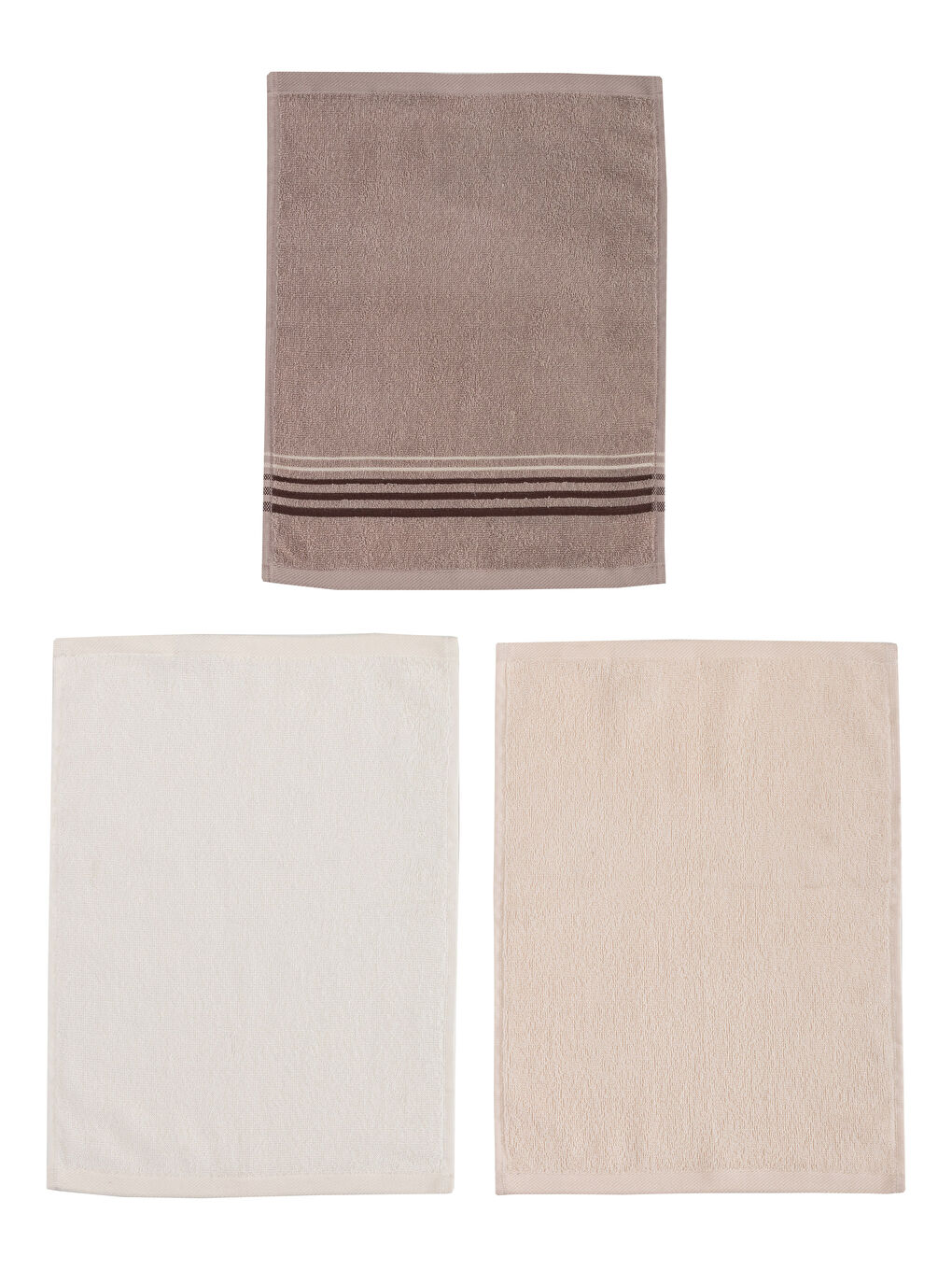 Bej Pamuklu El Havlusu Seti 3'lü-5